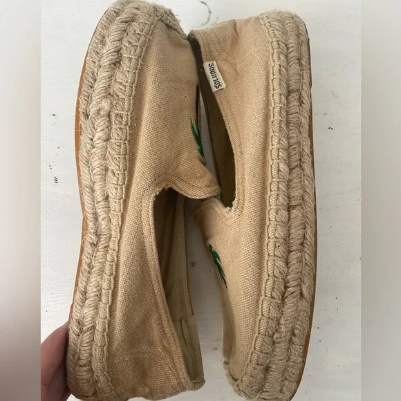Soludos Palm Tree Smoking Slippers in Safari Embroidered Espadrilles, si… - Picture 9 of 14